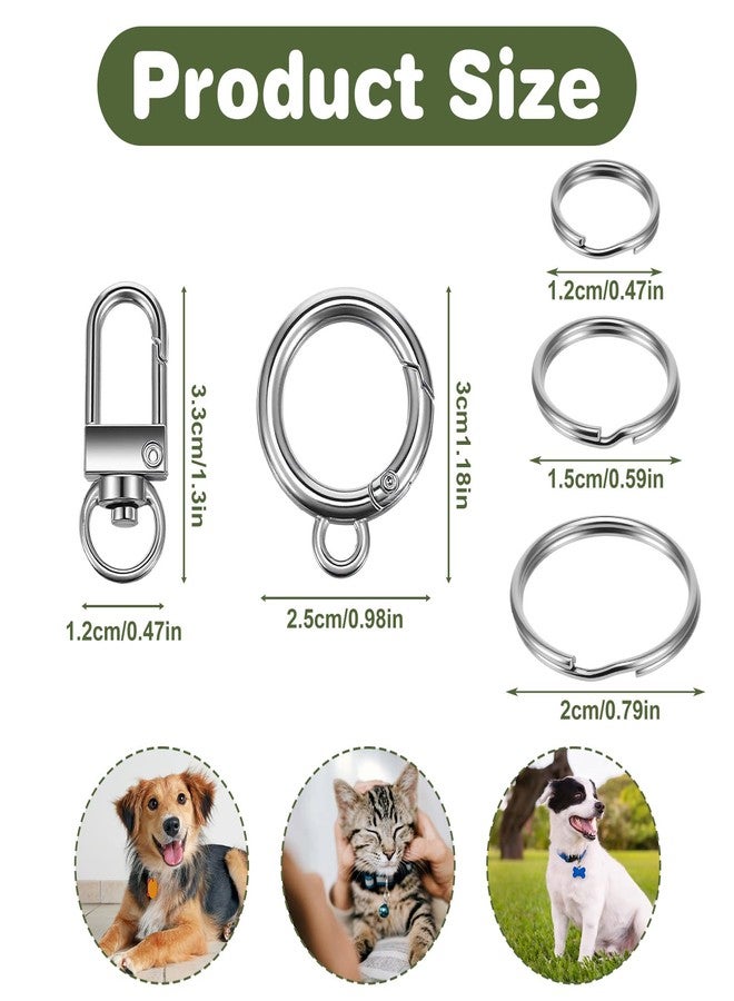 Ymapinc 20Pcs Quick Clips for Cat Dog Collar ID Tag, Small Metal Keychain Ring for Pet ID Tags, Car Keys, Dog Collar Accessories for Pet Safety - 5 Styles - Image 2